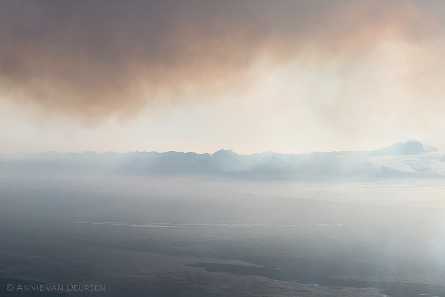 Air pollution near volcanic eruption of Holuhraun in Bárdarbunga, Iceland in 2014.